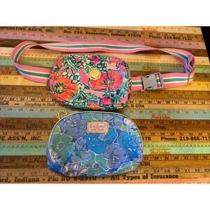 Lilly Pulitzer Fanny Hip Pack & Vintage Estee Lauder Colab Makeup Pouch